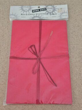 NIP HERO ARTS RED GREEN STATIONARY TABLET WRITING NOTEBOOK PAPER